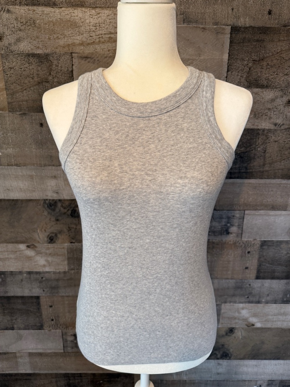 Loft gray ribbed tank top Size M